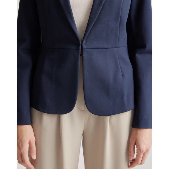 QUINCE Navy Ultra-Stretch Black Ponte Blazer NWT Size XS - Picture 8 of 13